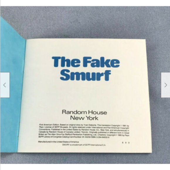 The Fake Smurf Mini Picture Story Book by Peyo Smurfland Papa Smurf 1981 English - Picture 4 of 6